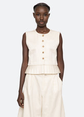 Angelina Vest Bone / Sea New York Discount