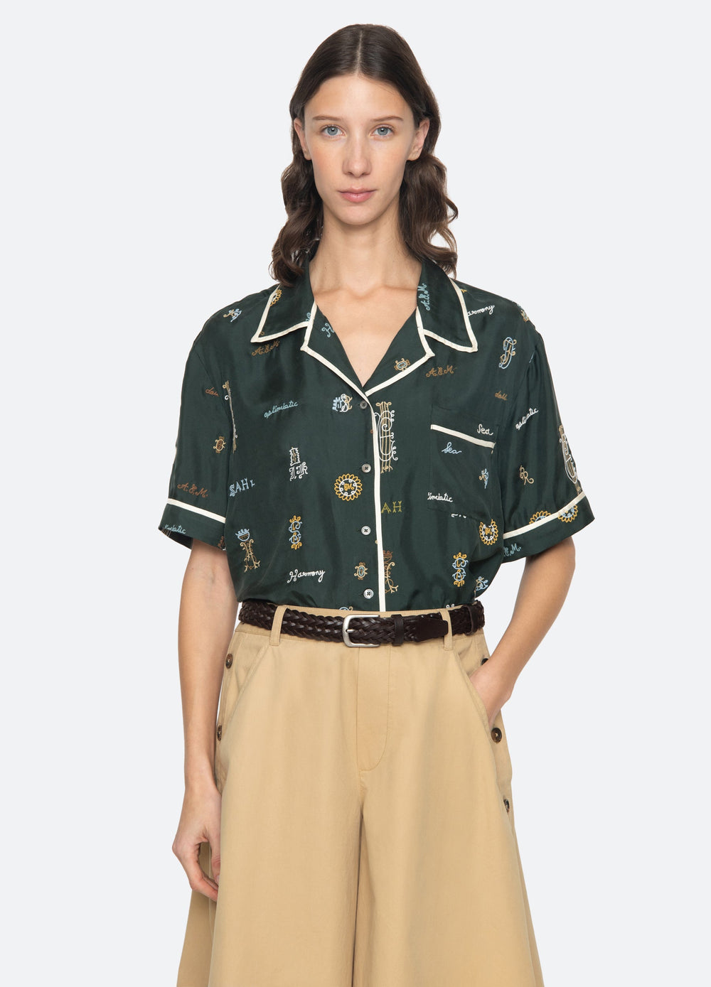 Juliet S/S Top Green / Sea New York Sale