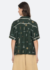 Juliet S/S Top Green / Sea New York Sale