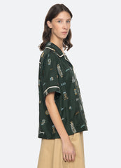 Juliet S/S Top Green / Sea New York Sale