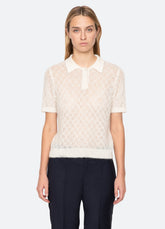 Teagan S/S Sweater Cream / Sea New York Near me