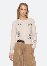 Demi Cardigan Ivory / Sea New York
