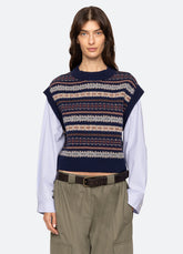 Ciara Combo Top Navy / Sea New York For Sale