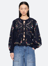 Edwina L/S Top Navy / Sea New York
