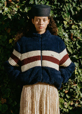 Georgie Fleece Jacket Navy / Sea New York