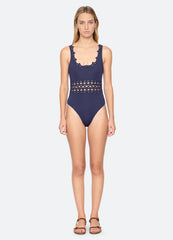 Leila One Piece Navy / Sea New York For Sale
