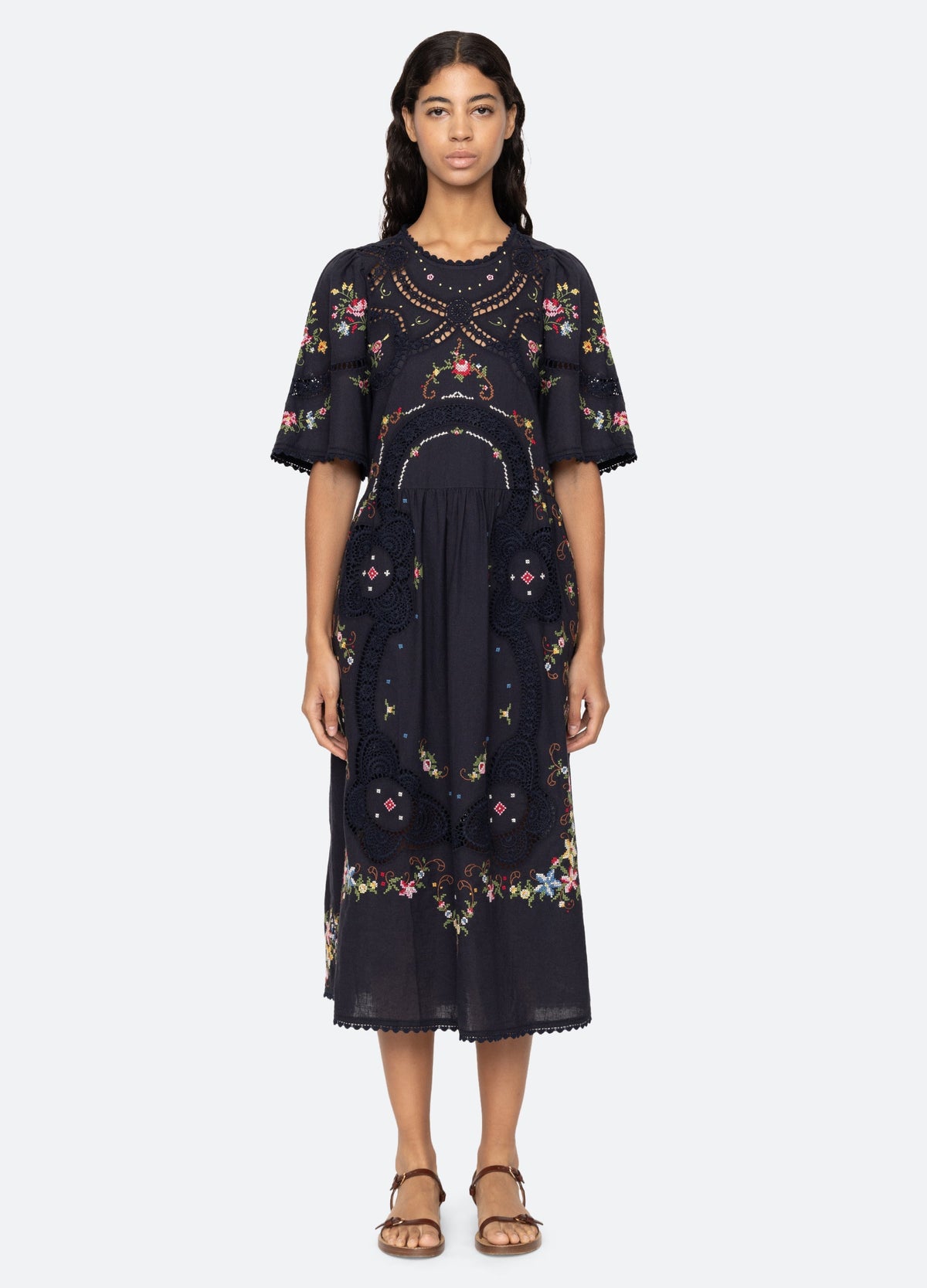 Edwina S/S Dress Navy / Sea New York Near me