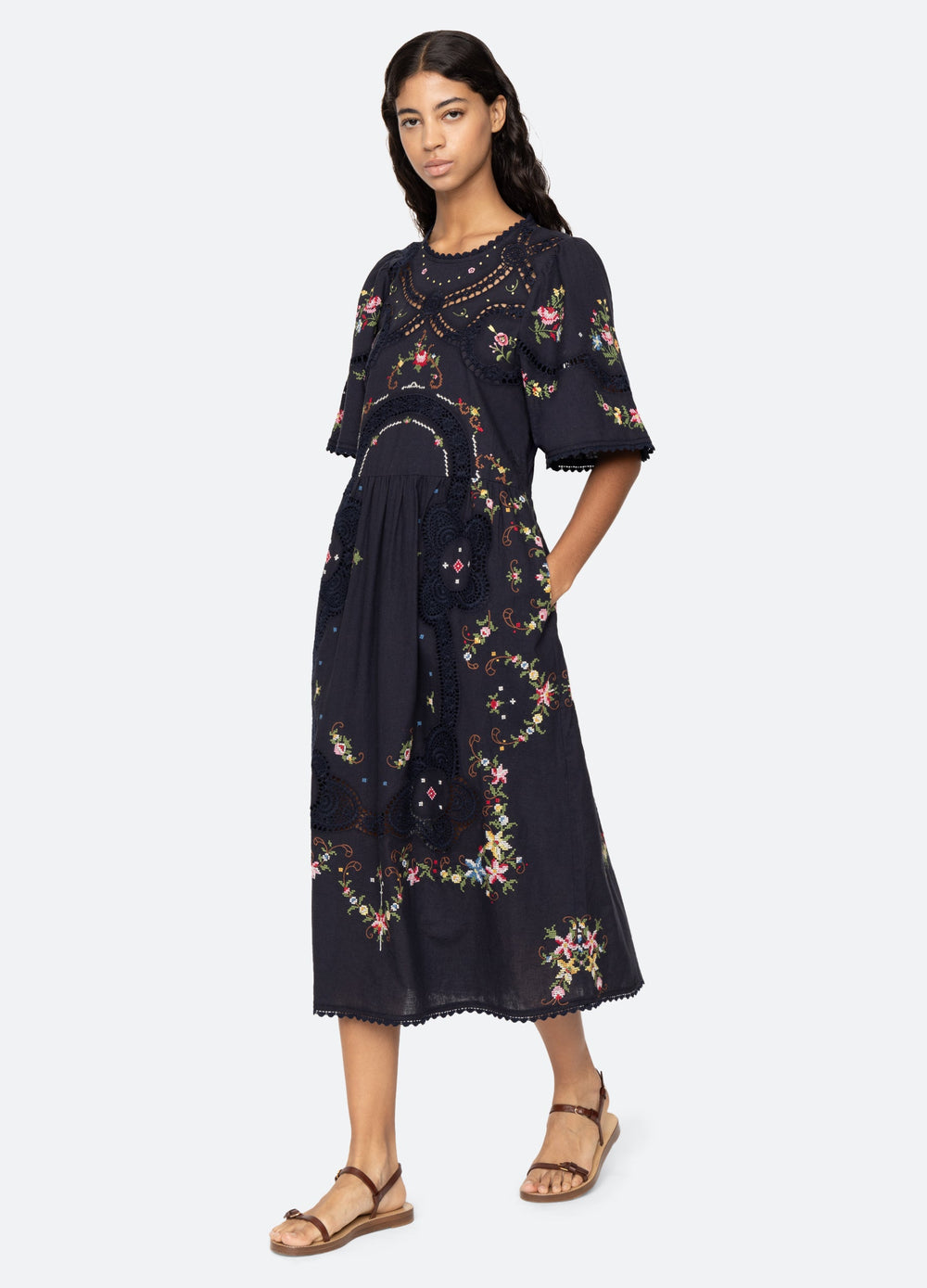 Edwina S/S Dress Navy / Sea New York Near me