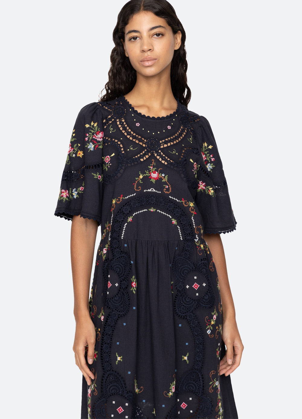Edwina S/S Dress Navy / Sea New York Near me