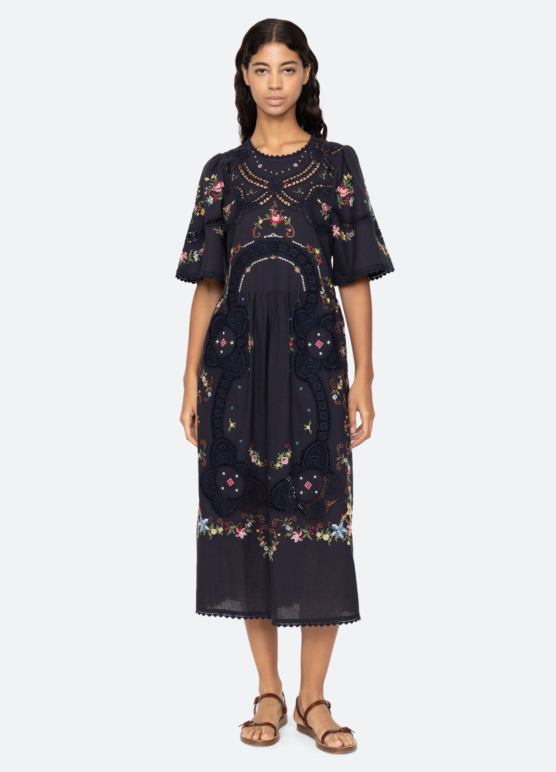 Edwina S/S Dress Navy / Sea New York