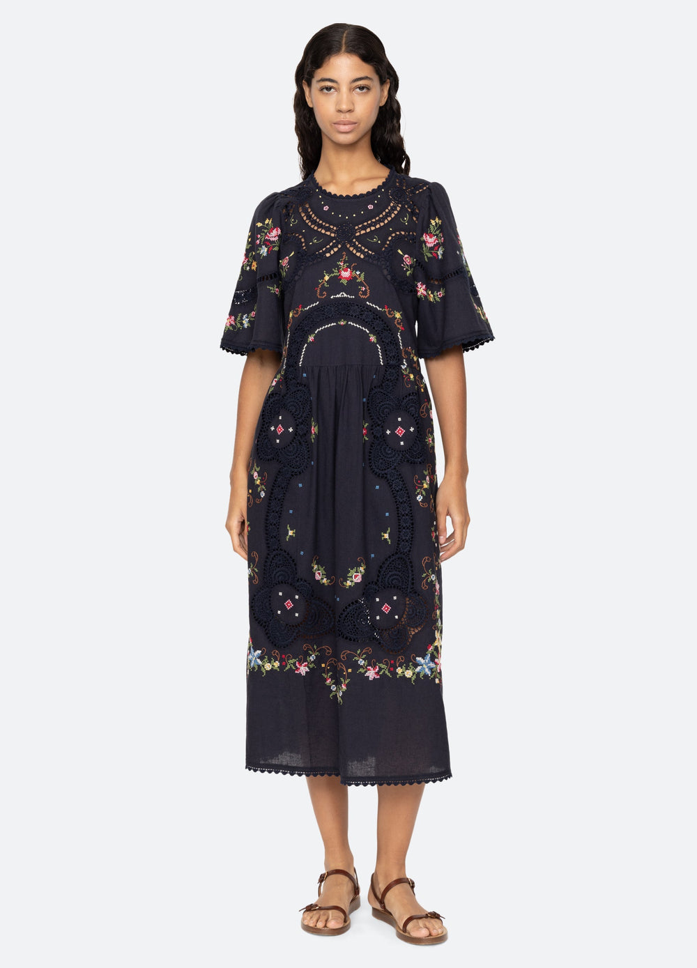 Edwina S/S Dress Navy / Sea New York