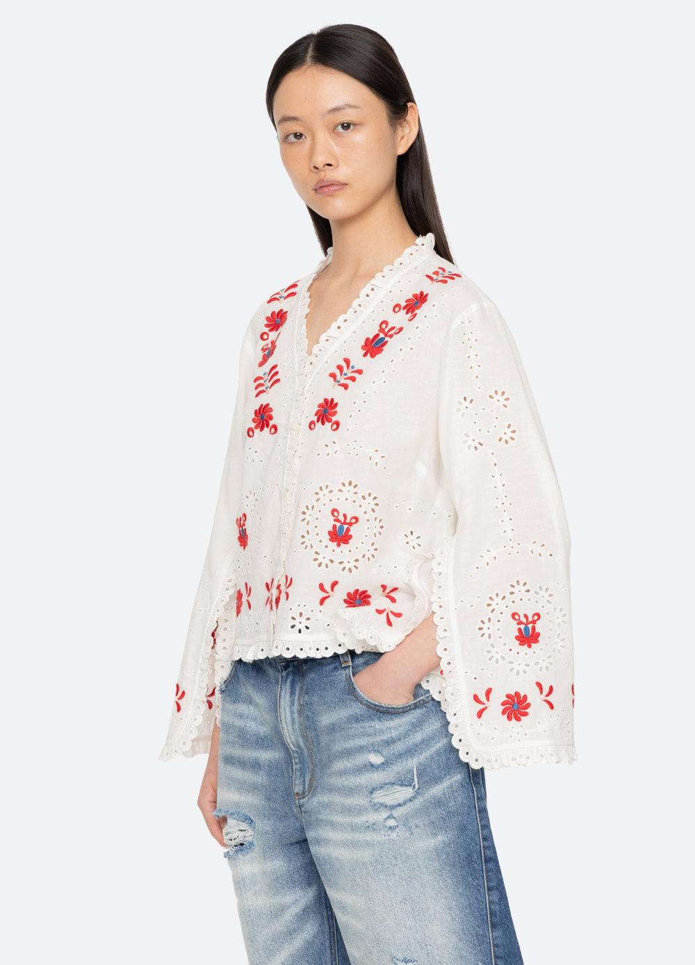 Catharina L/S Top Cream / Sea New York US