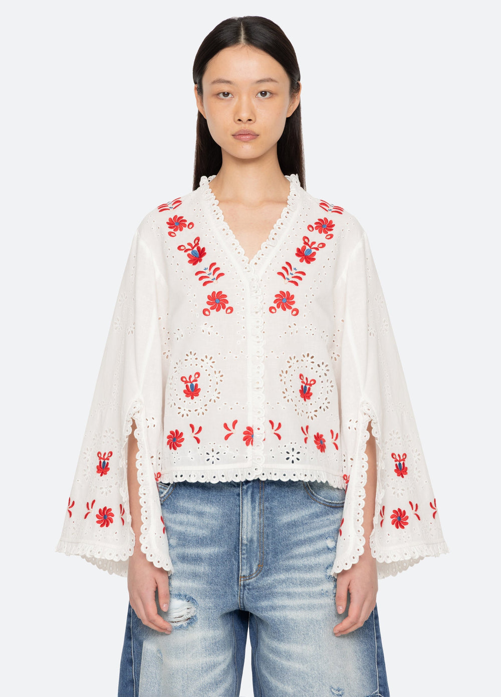 Catharina L/S Top Cream / Sea New York US