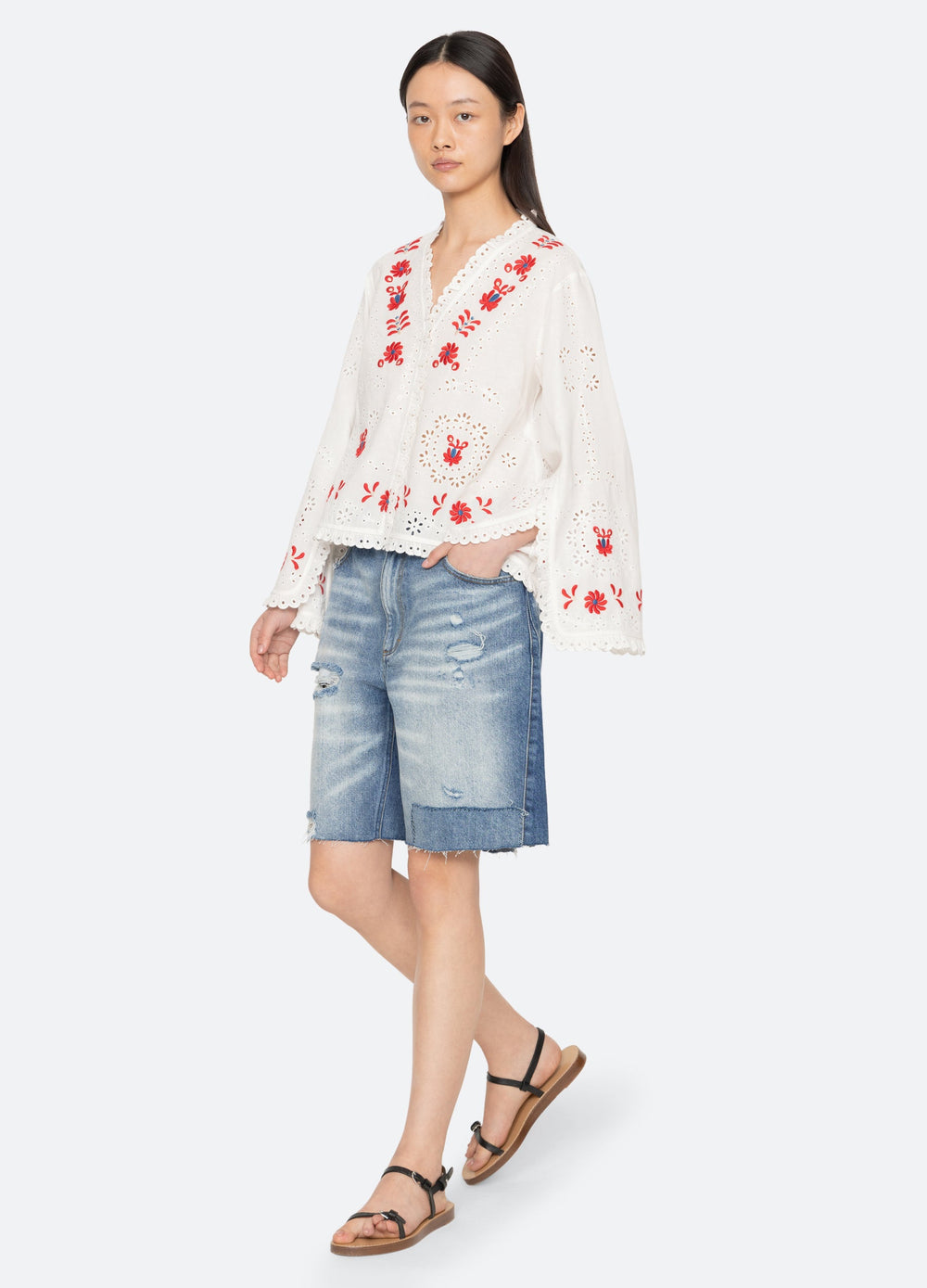 Catharina L/S Top Cream / Sea New York US