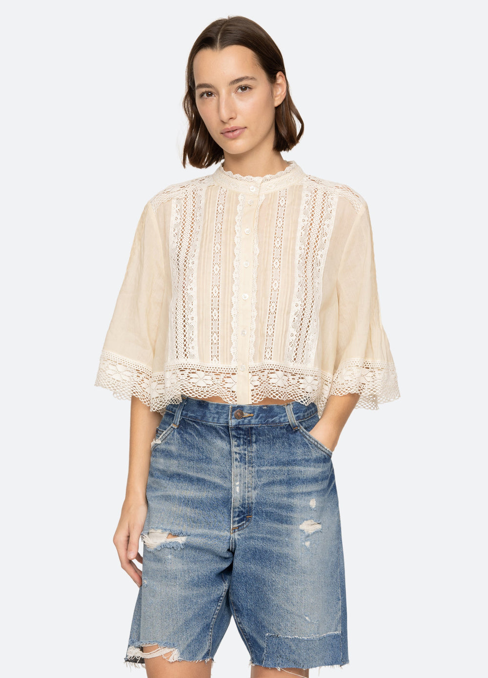 Pippa S/S Top Cream / Sea New York Sale