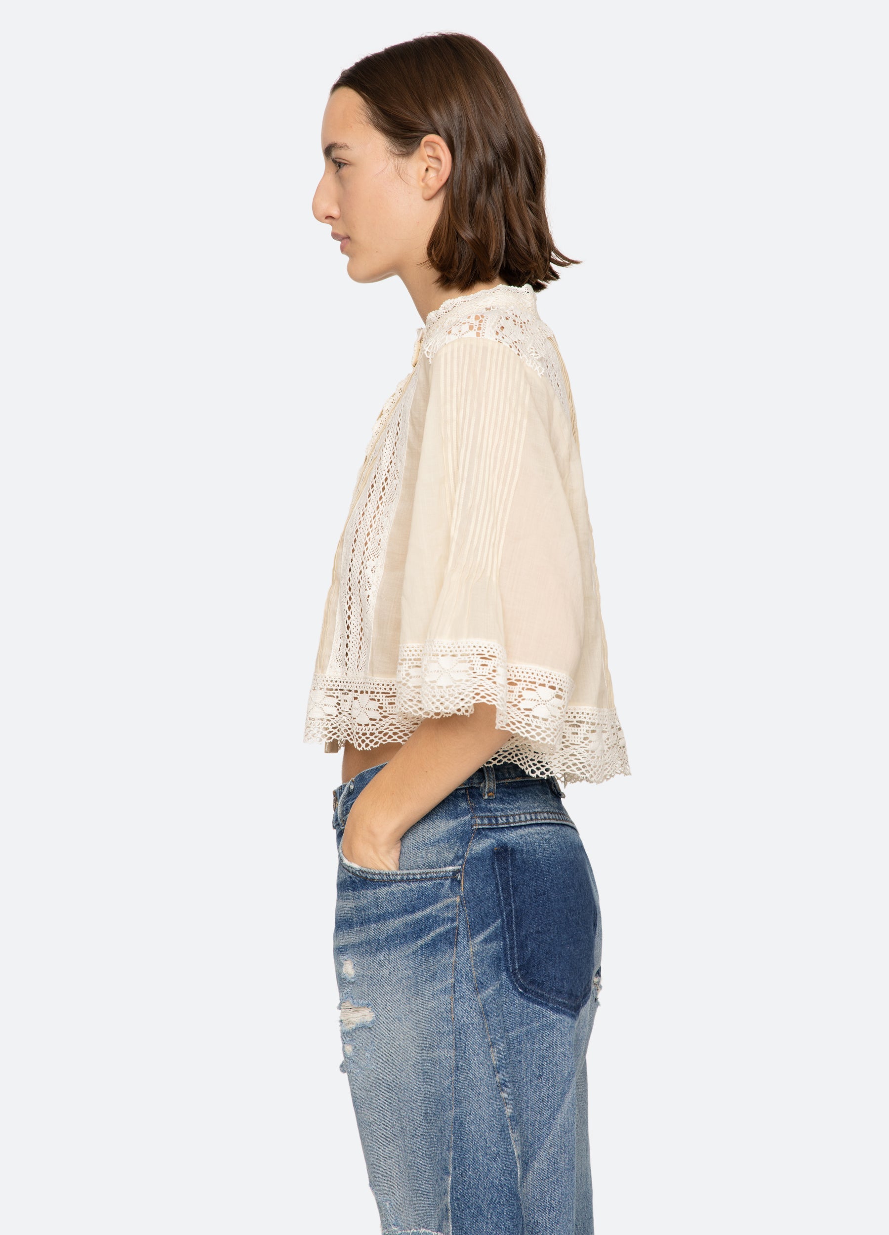Pippa S/S Top Cream / Sea New York Sale
