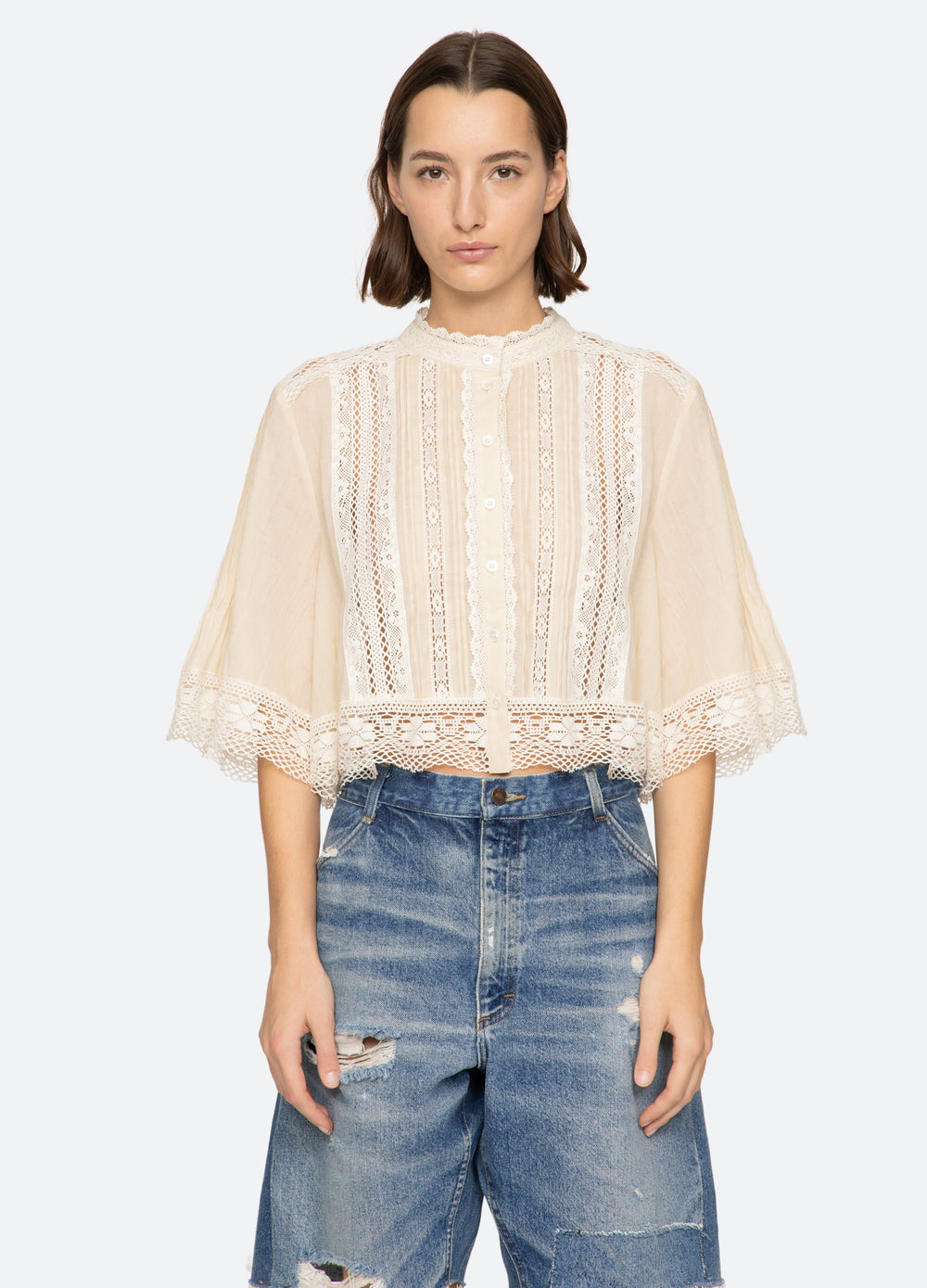 Pippa S/S Top Cream / Sea New York Sale