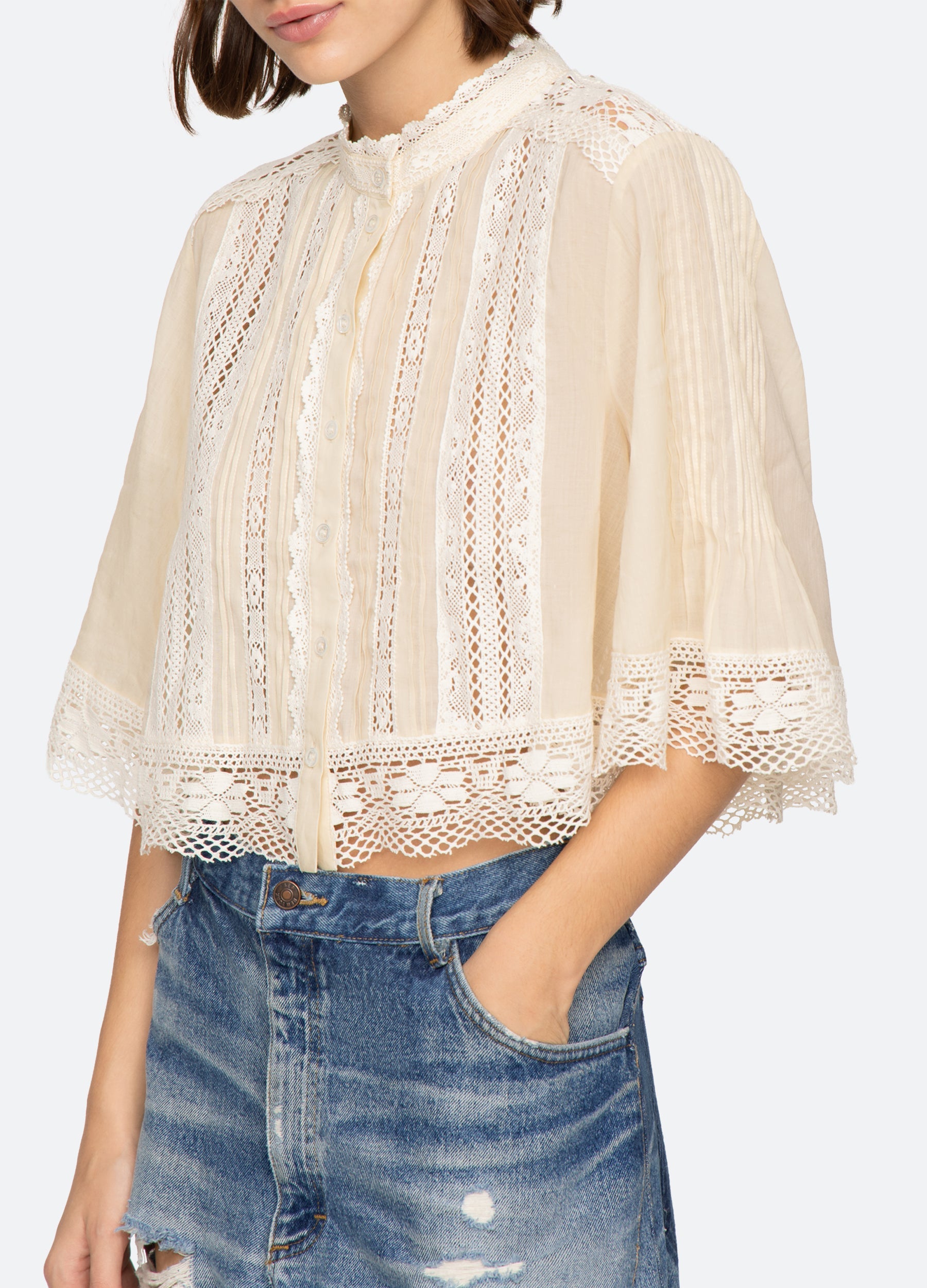 Pippa S/S Top Cream / Sea New York Sale