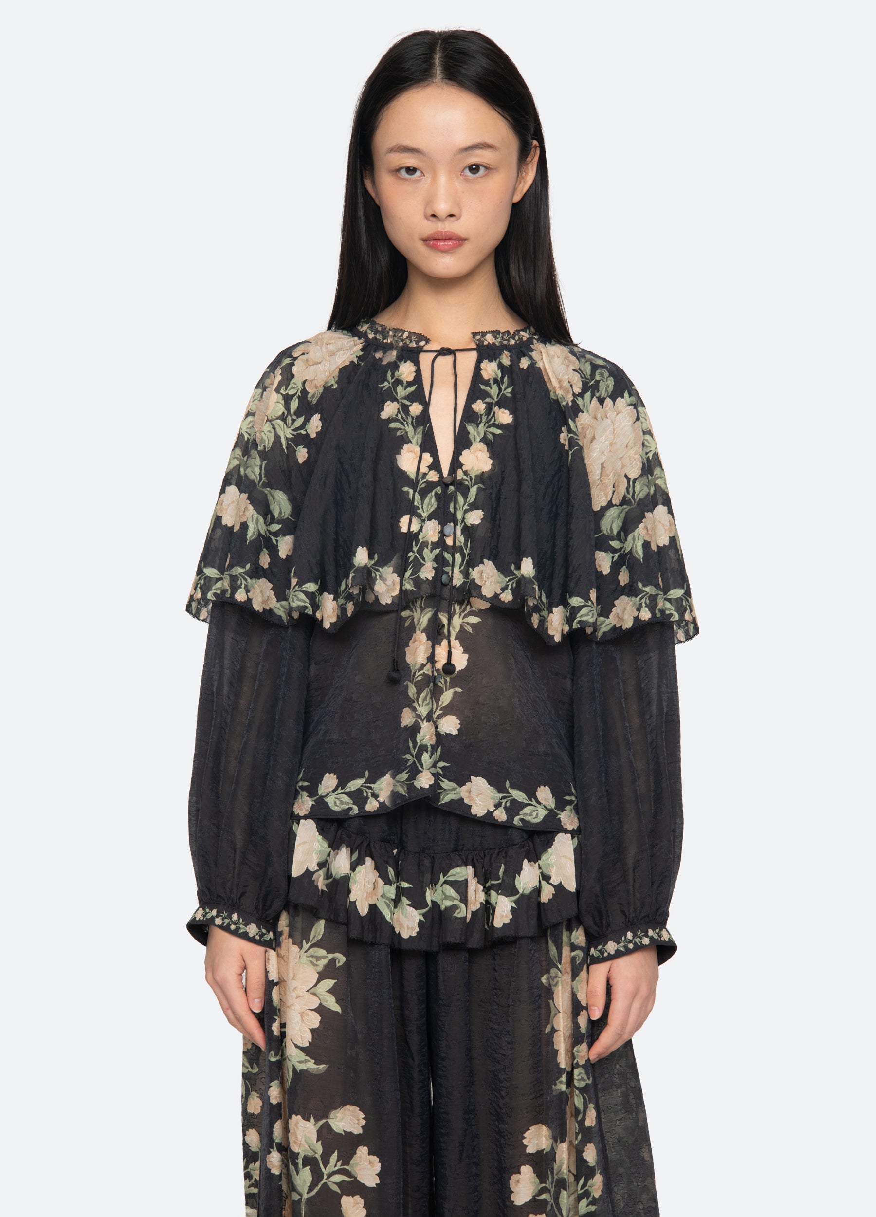 Christina Blouse Black / Sea New York