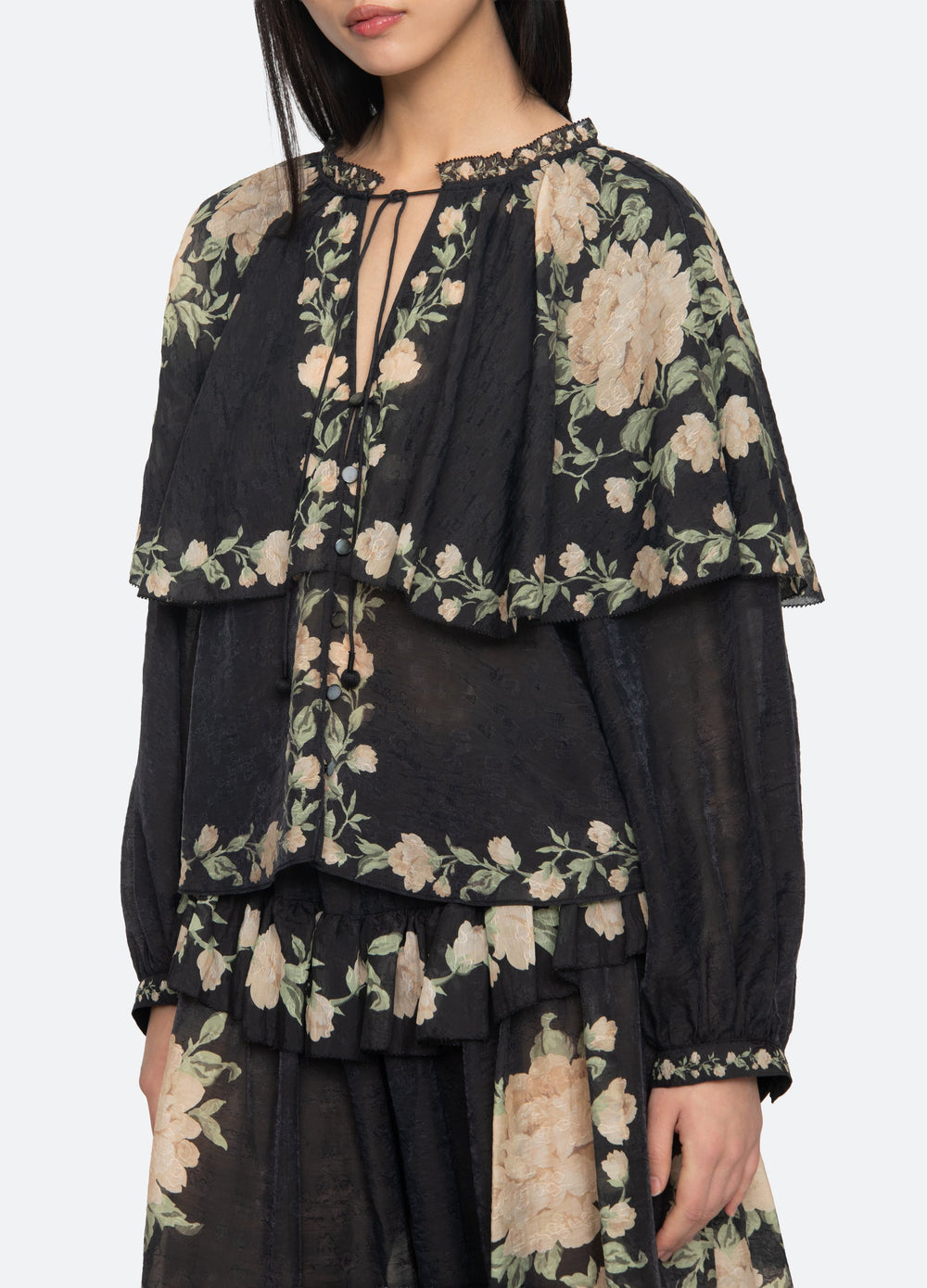 Christina Blouse Black / Sea New York