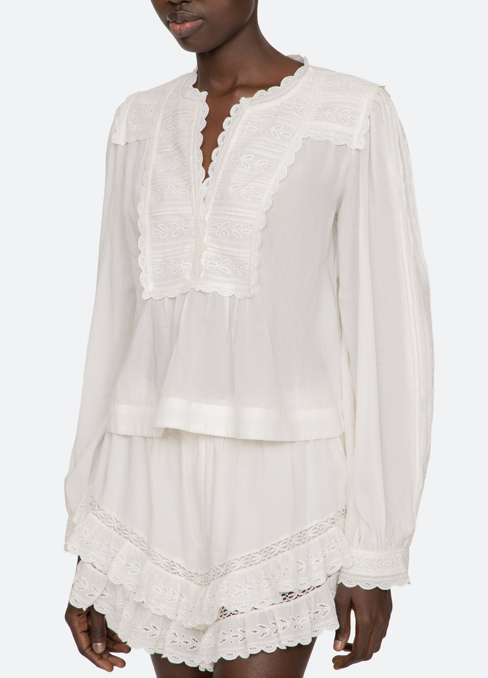 Eliza L/S Top White / Sea New York Discount