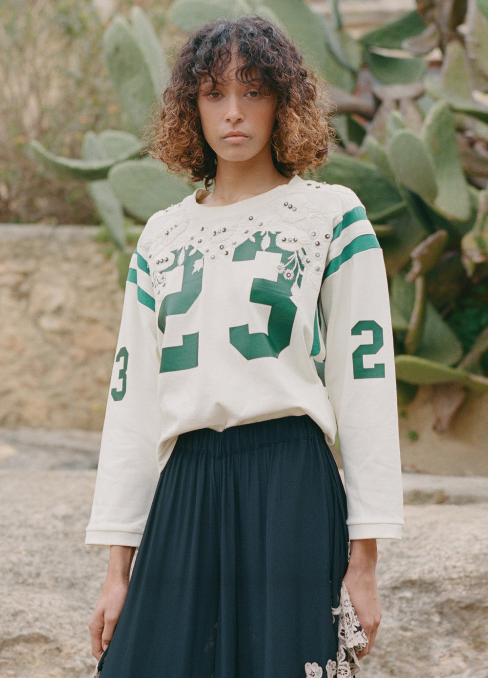 Georgie L/S Tee Cream / Sea New York