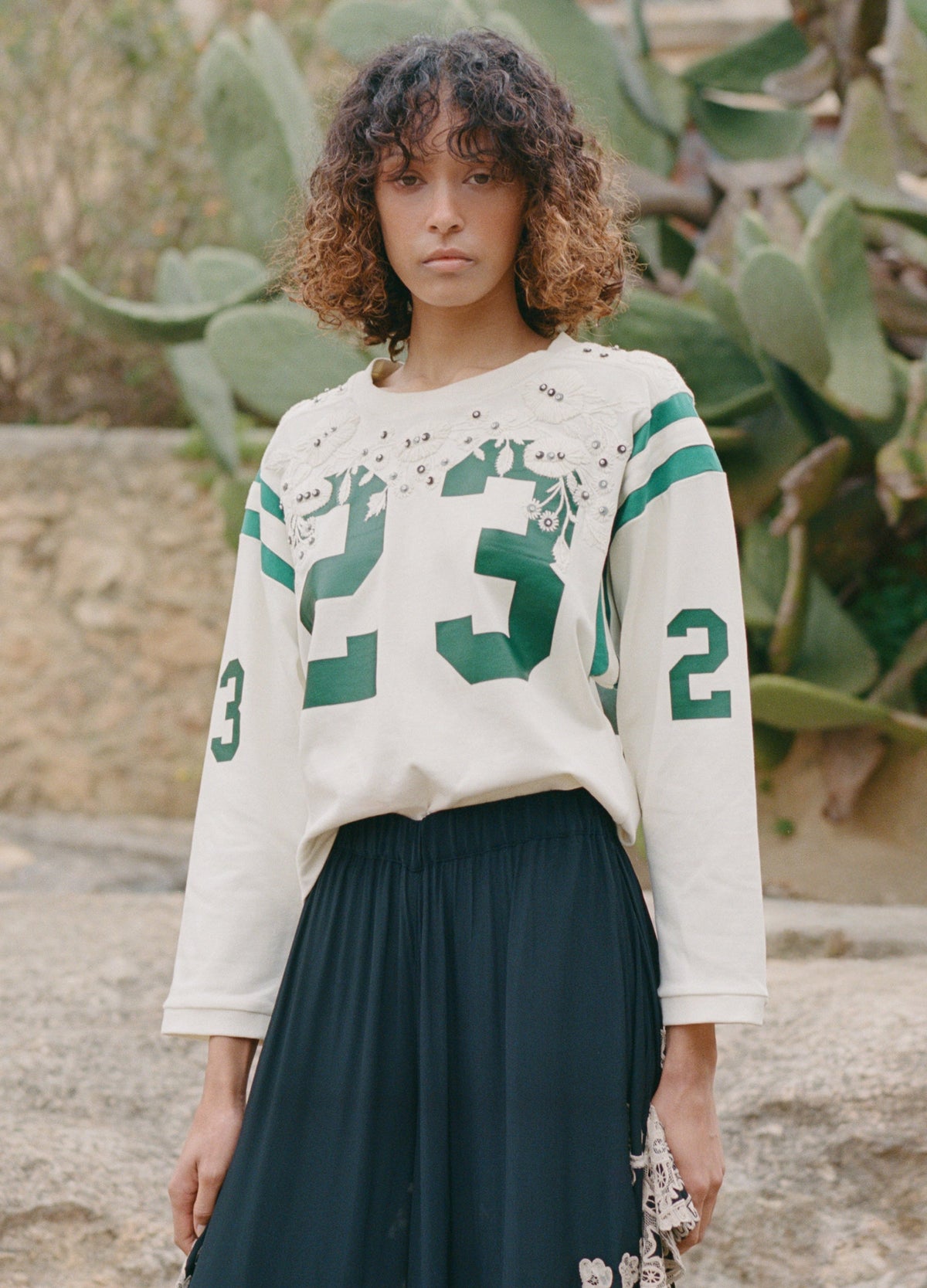 Georgie L/S Tee Cream / Sea New York