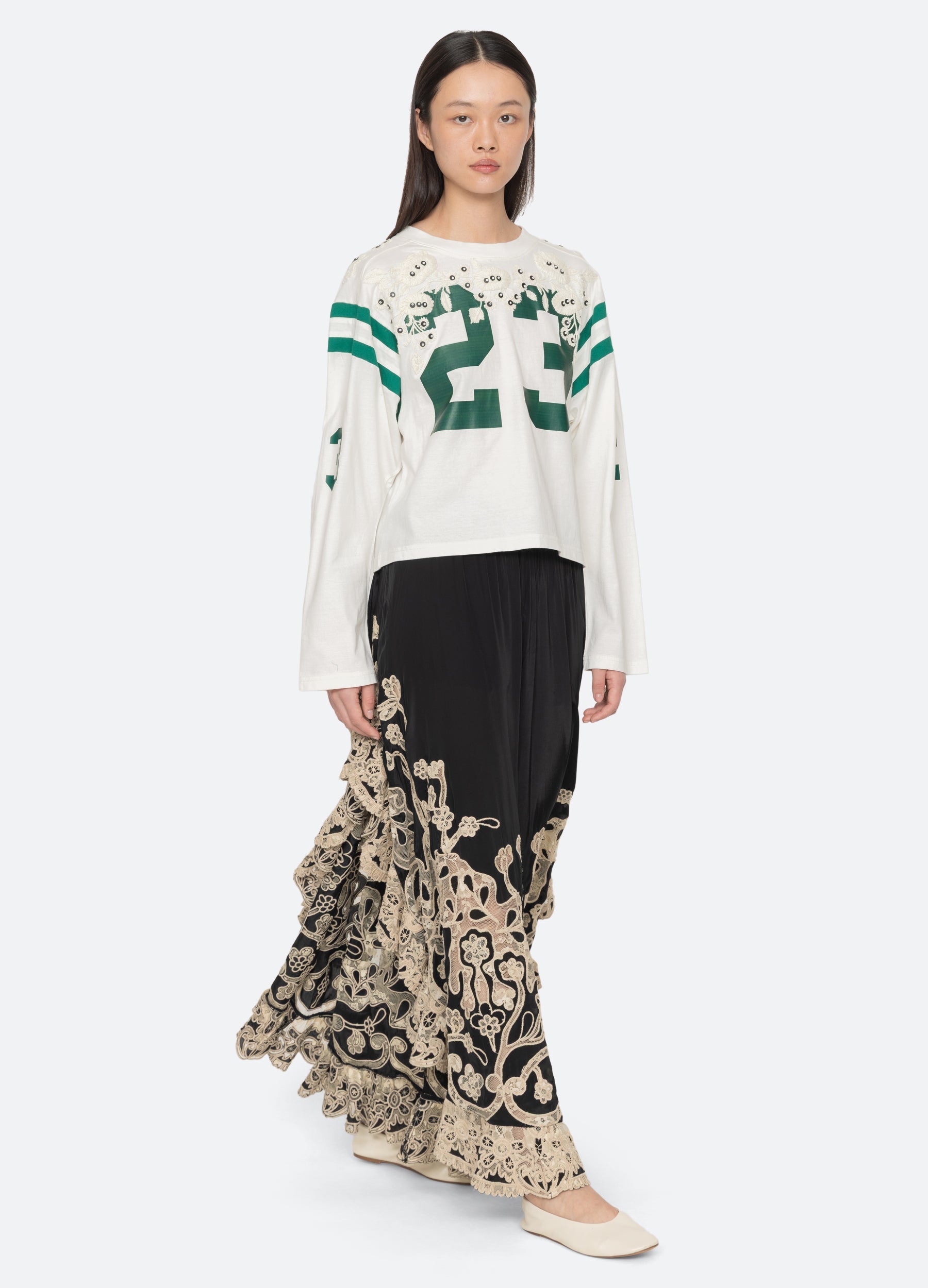 Georgie L/S Tee Cream / Sea New York