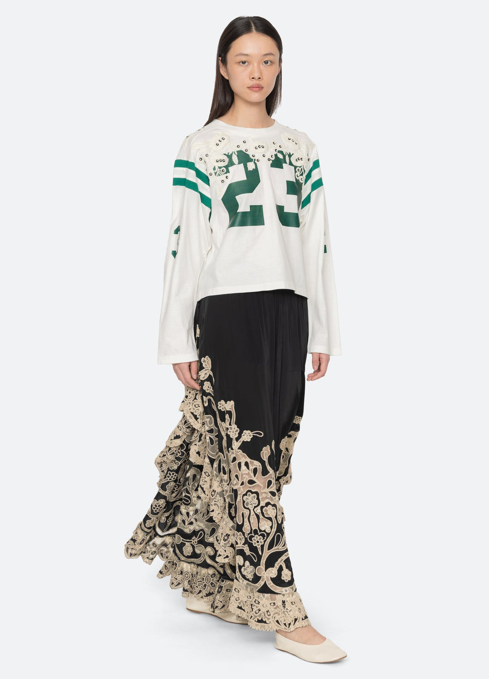 Georgie L/S Tee Cream / Sea New York