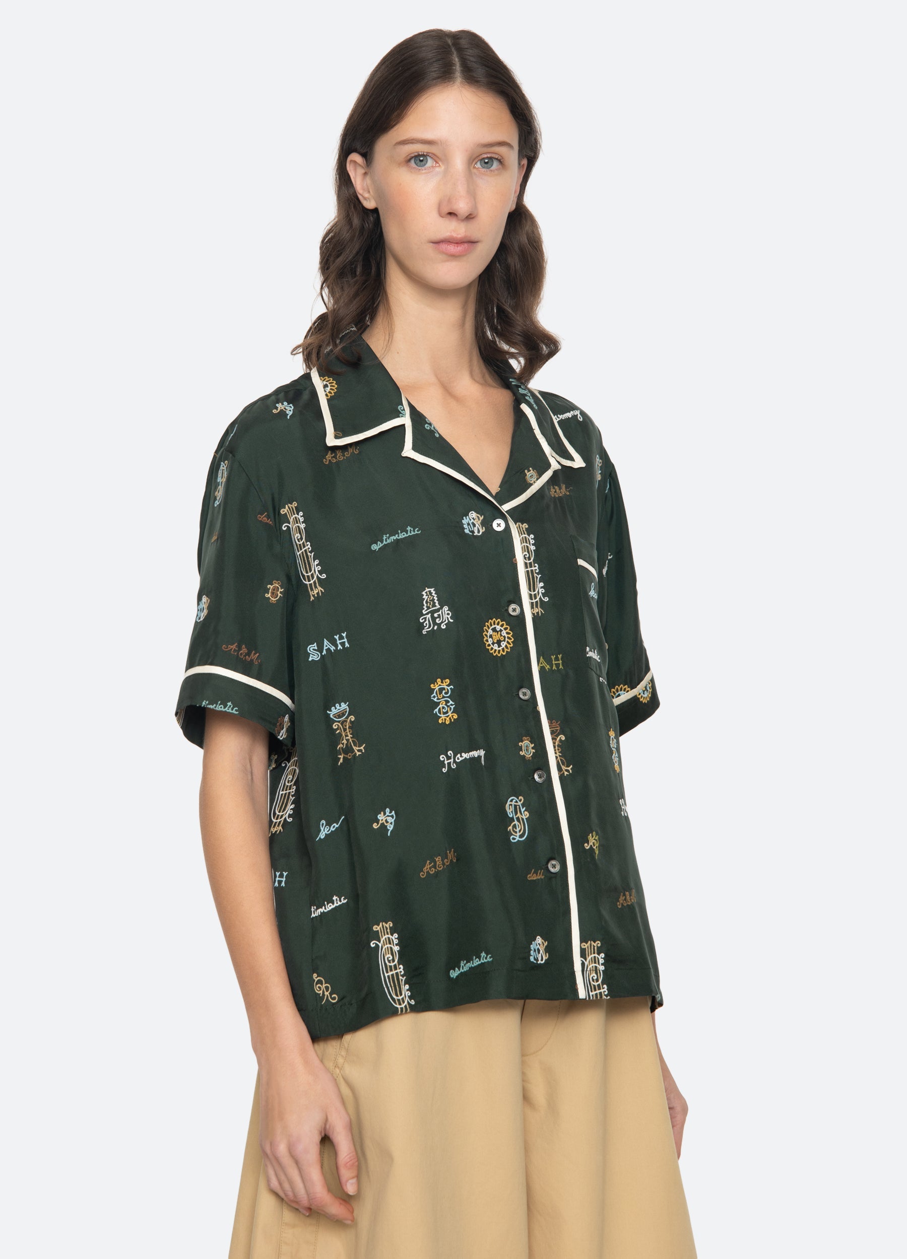 Juliet S/S Top Green / Sea New York Sale