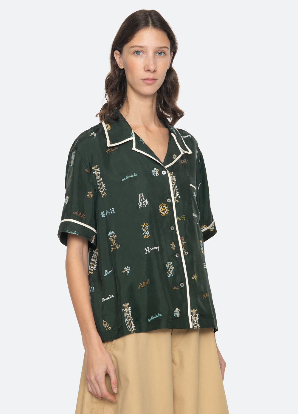 Juliet S/S Top Green / Sea New York Sale