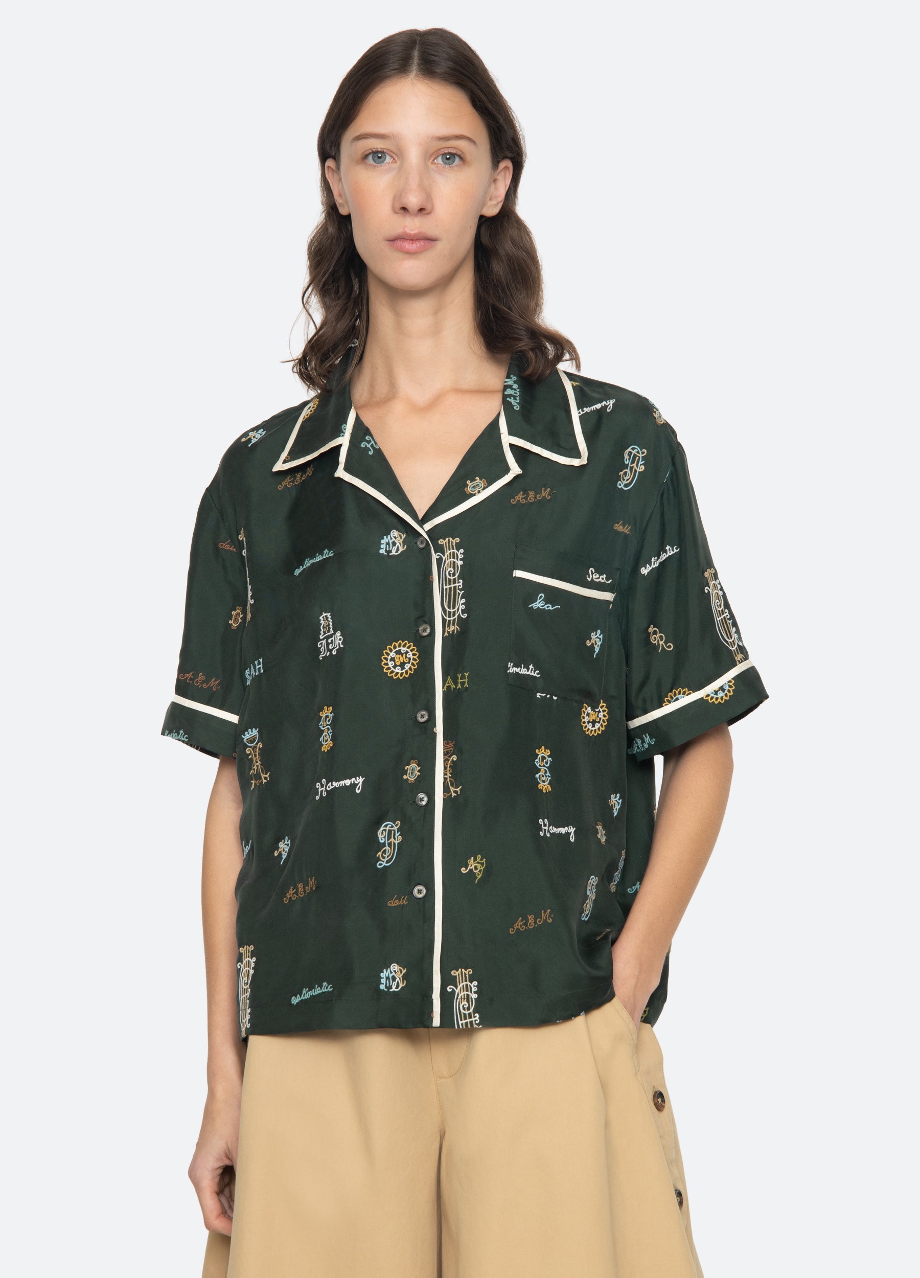 Juliet S/S Top Green / Sea New York Sale