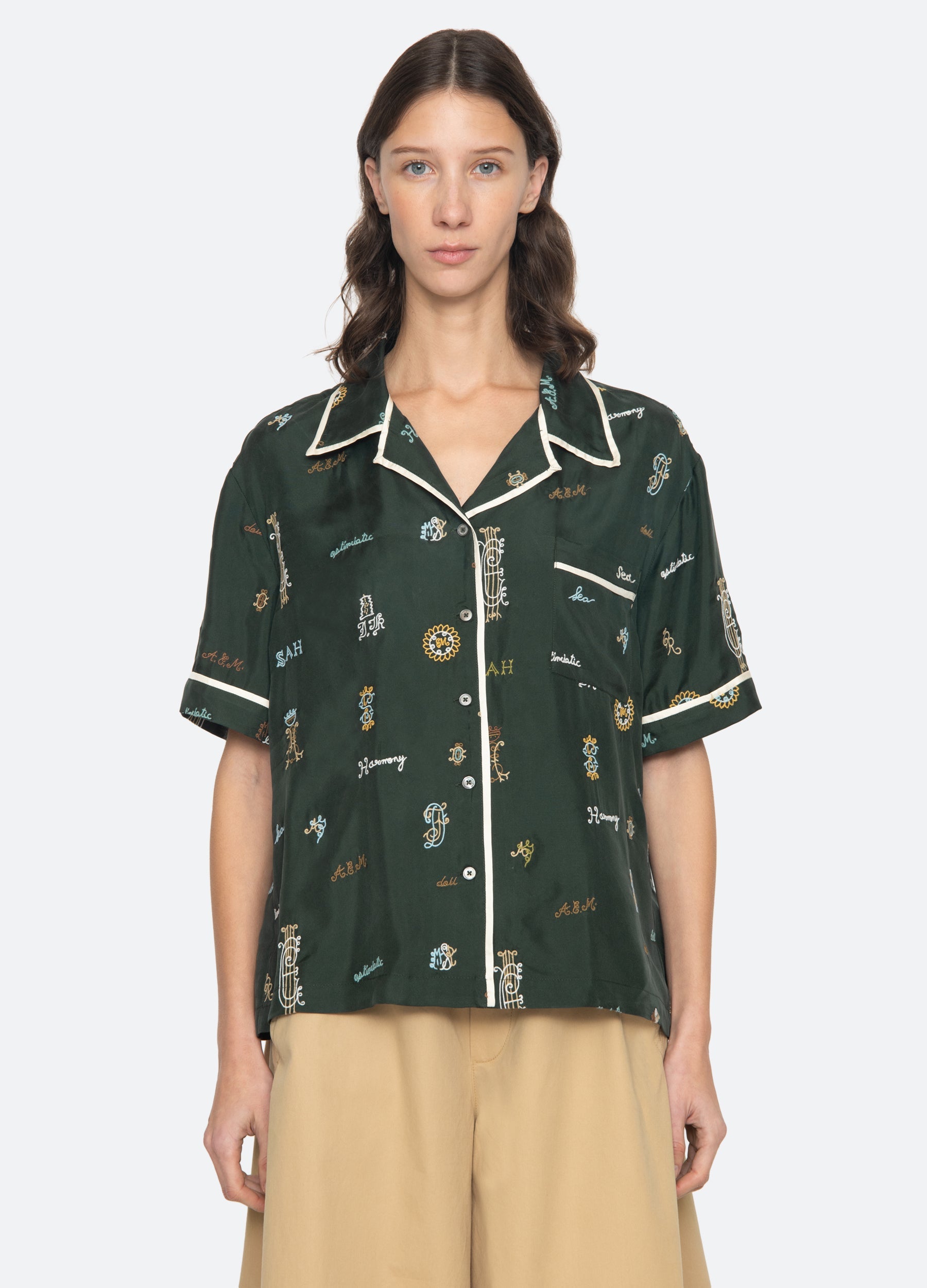 Juliet S/S Top Green / Sea New York Sale