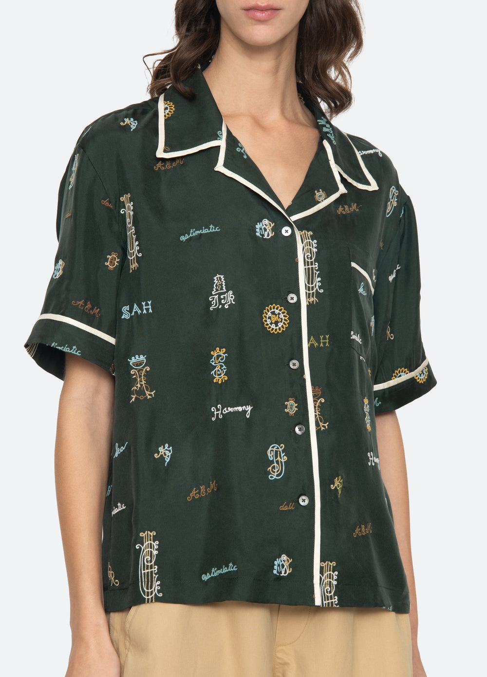 Juliet S/S Top Green / Sea New York Sale