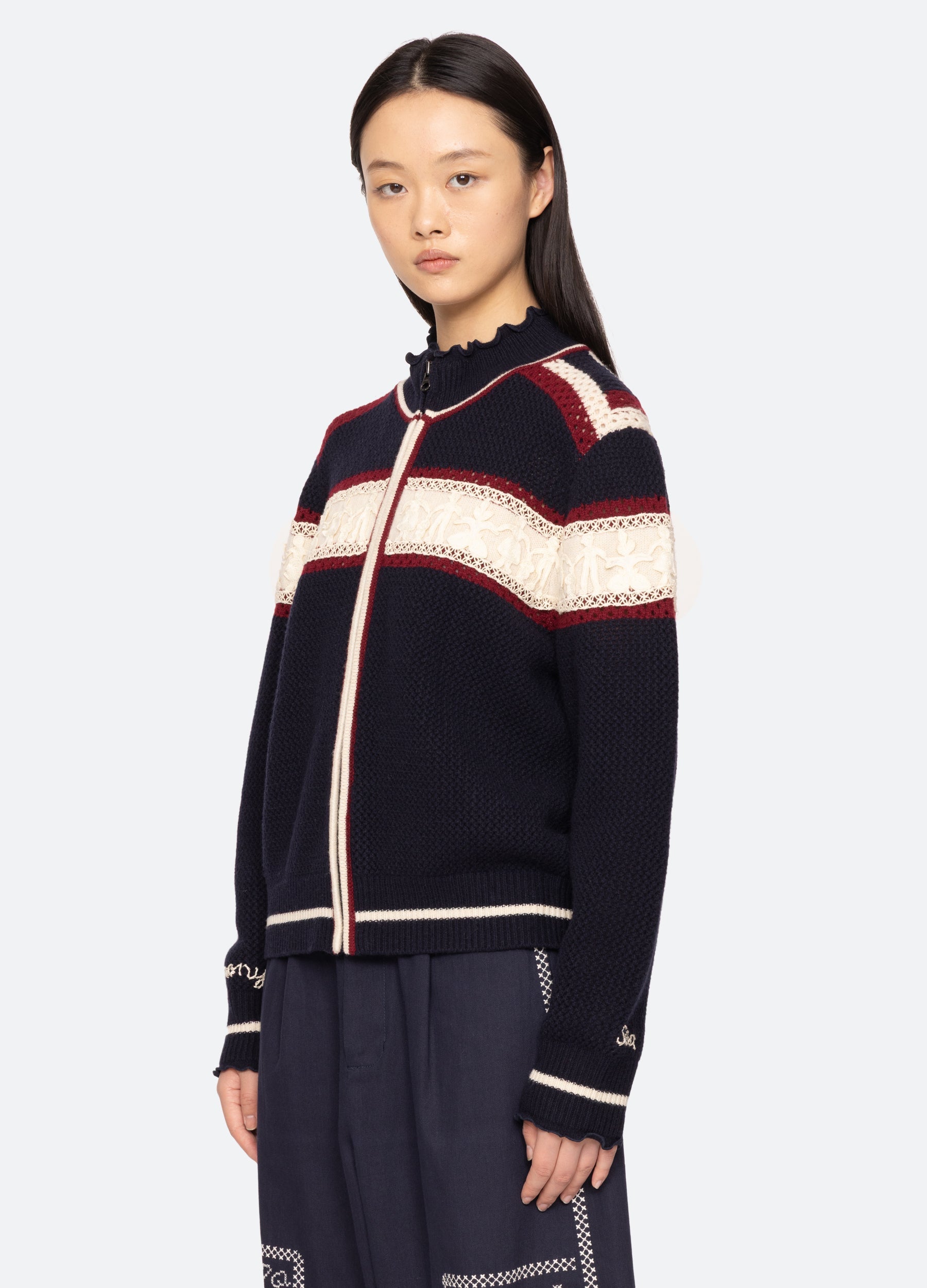 Hester Zip Cardigan Multi / Sea New York