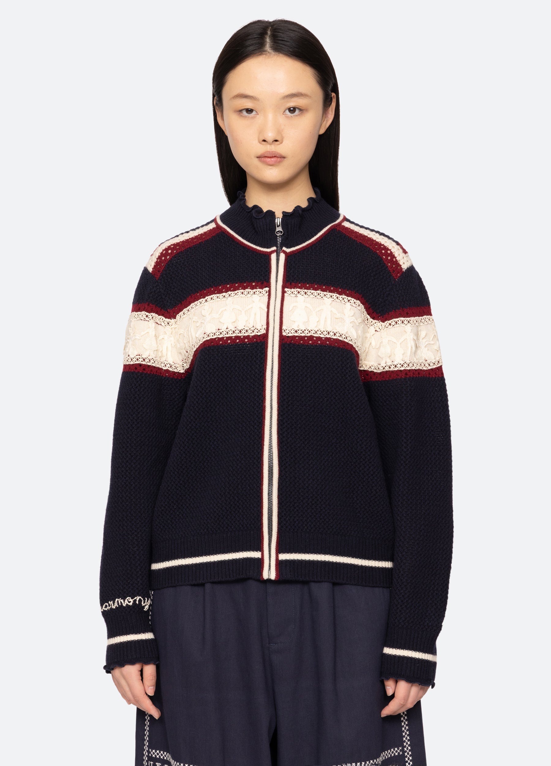 Hester Zip Cardigan Multi / Sea New York