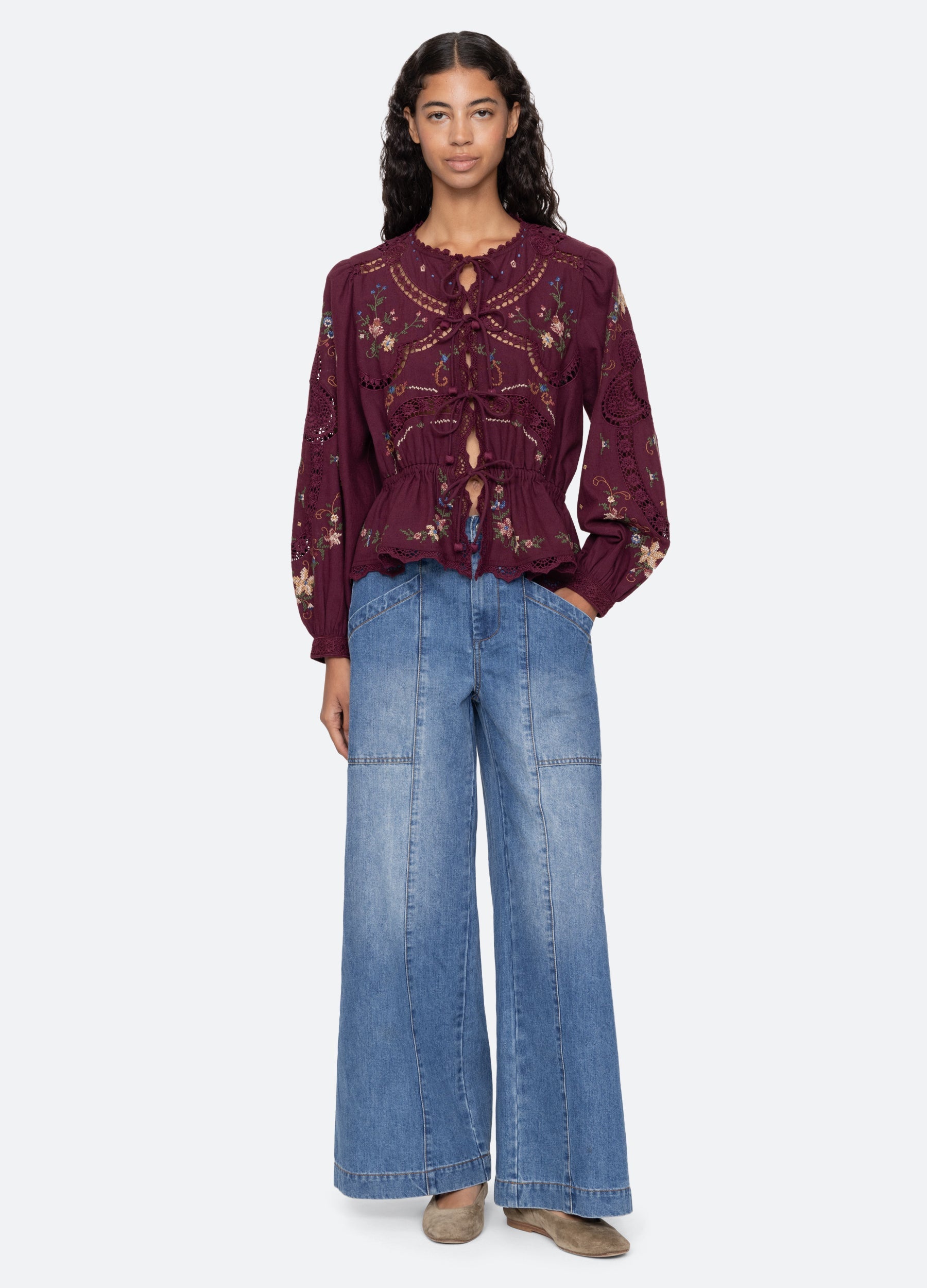 Edwina L/S Top Navy / Sea New York Near me