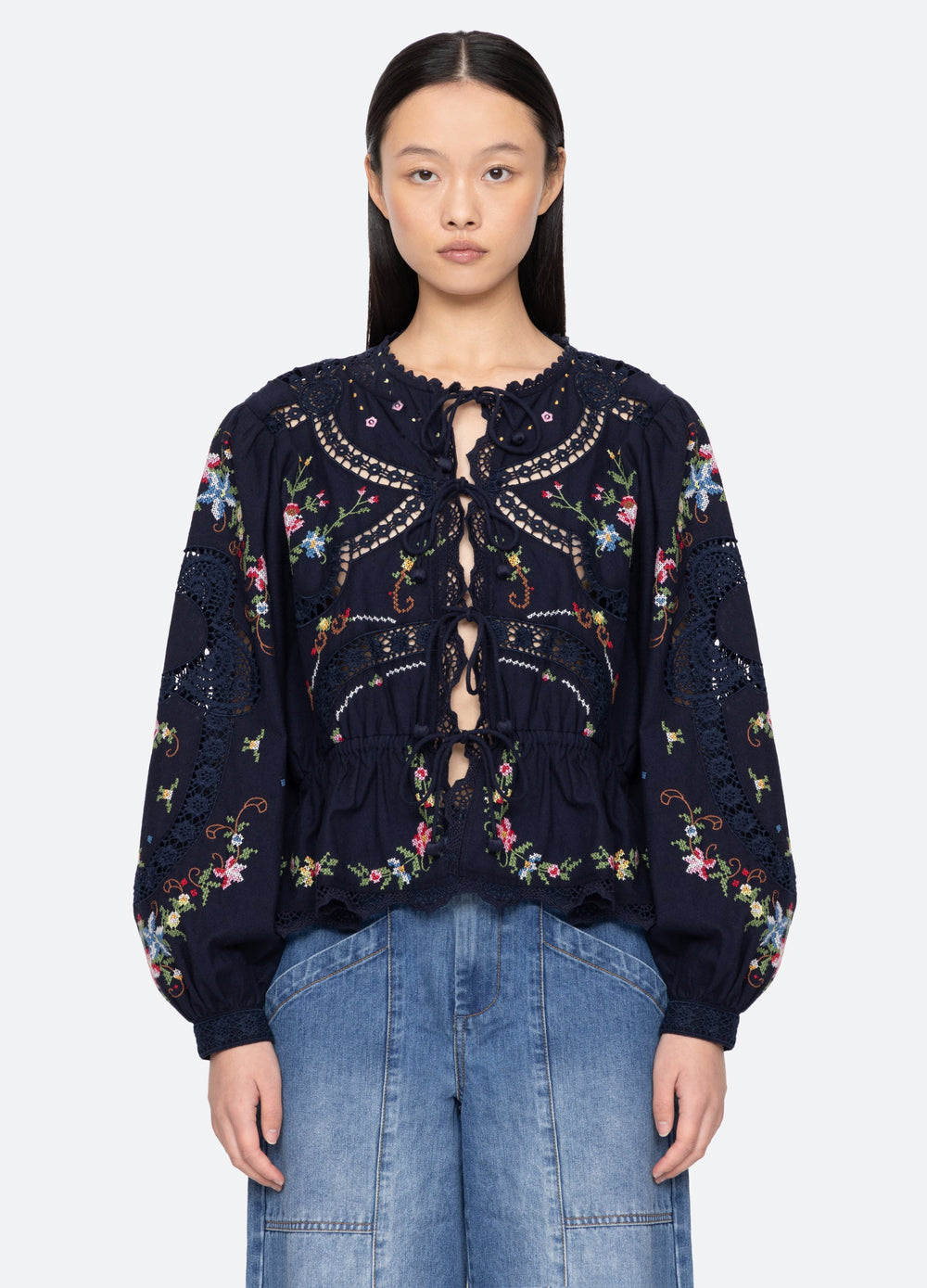 Edwina L/S Top Navy / Sea New York Near me