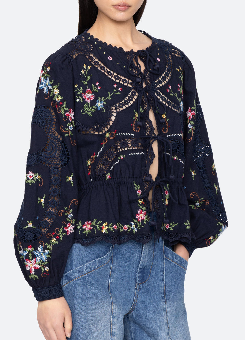 Edwina L/S Top Navy / Sea New York Near me