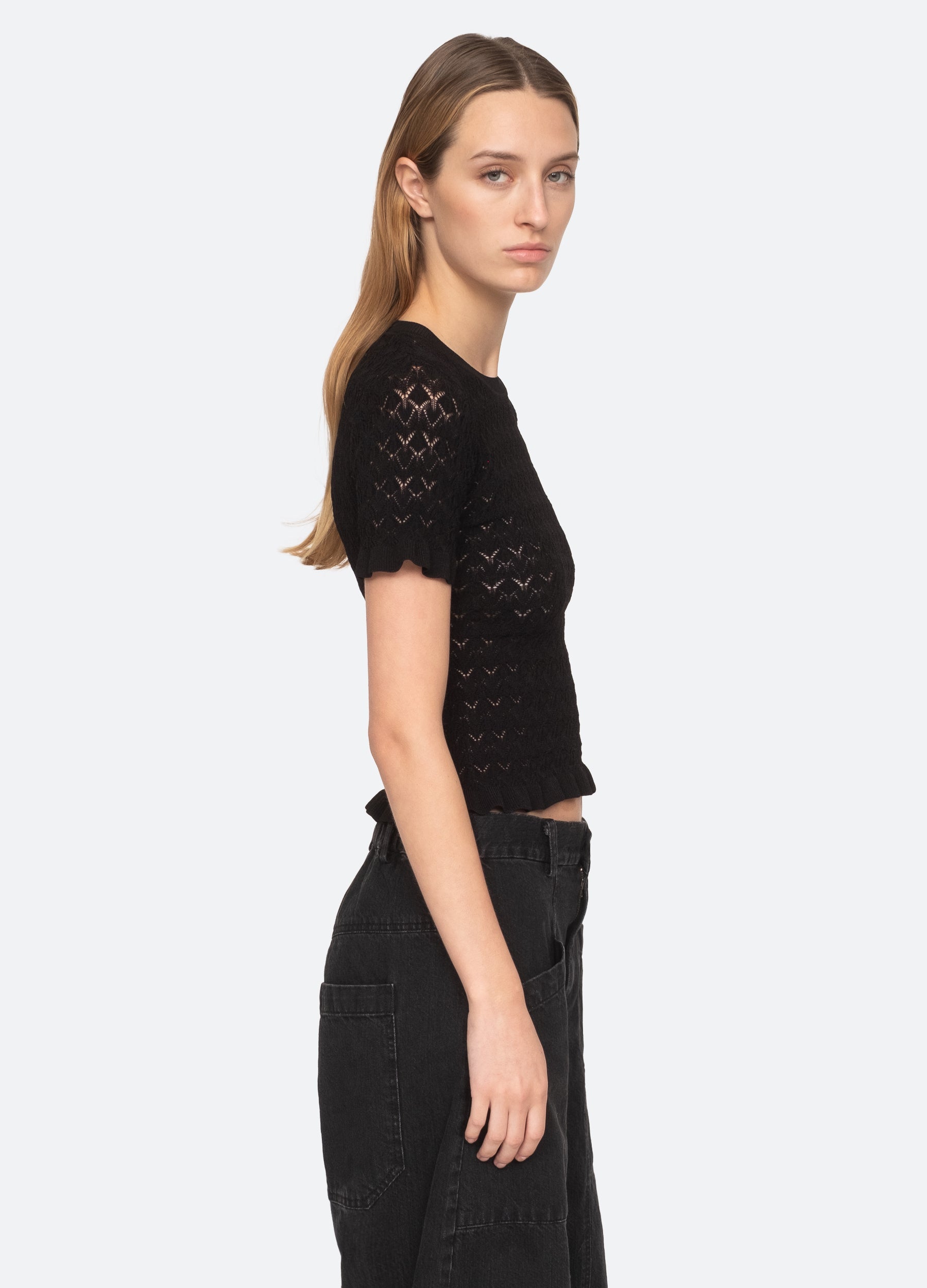 Rue S/S Sweater Black / Sea New York For Sale