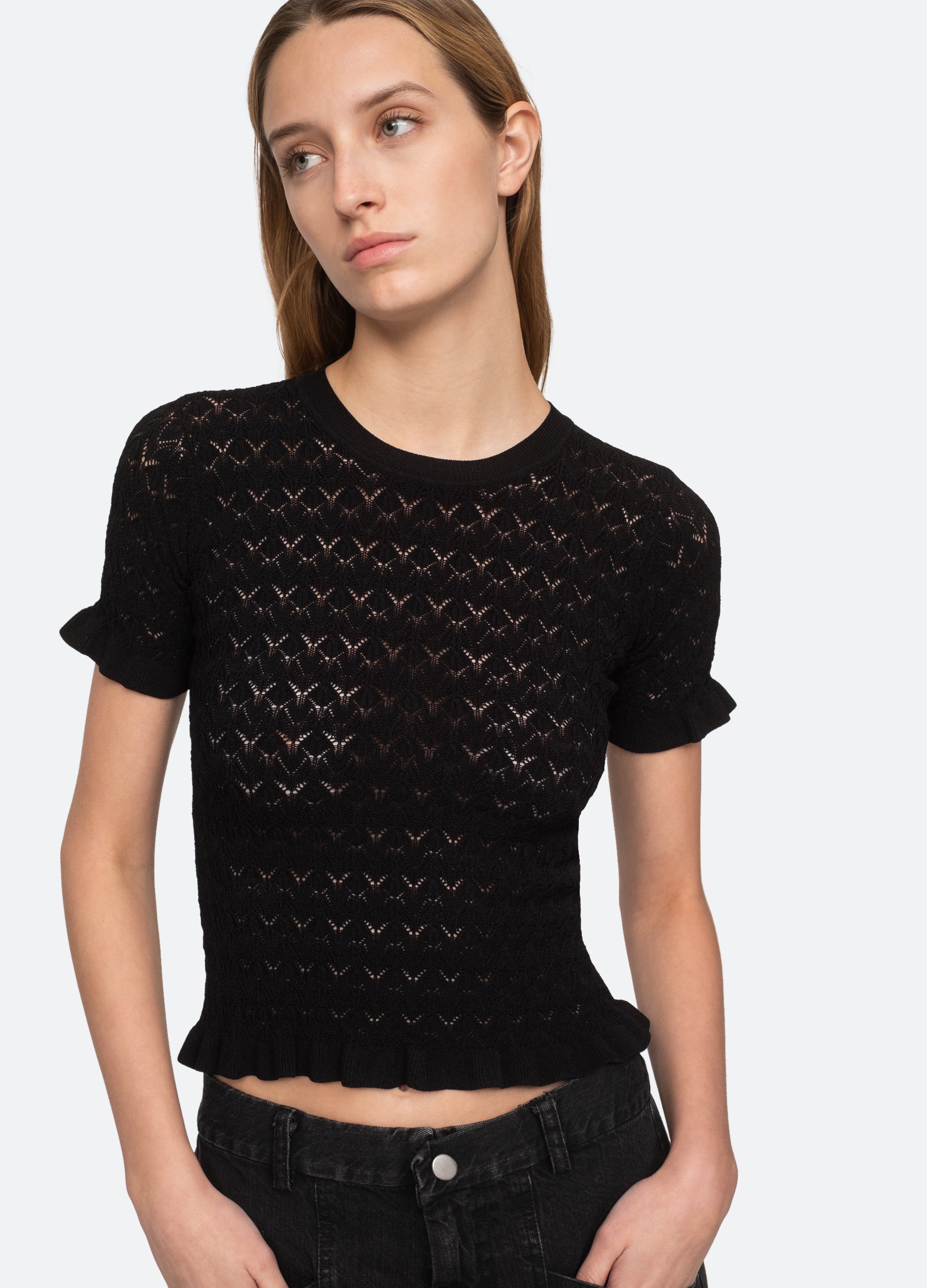 Rue S/S Sweater Black / Sea New York For Sale