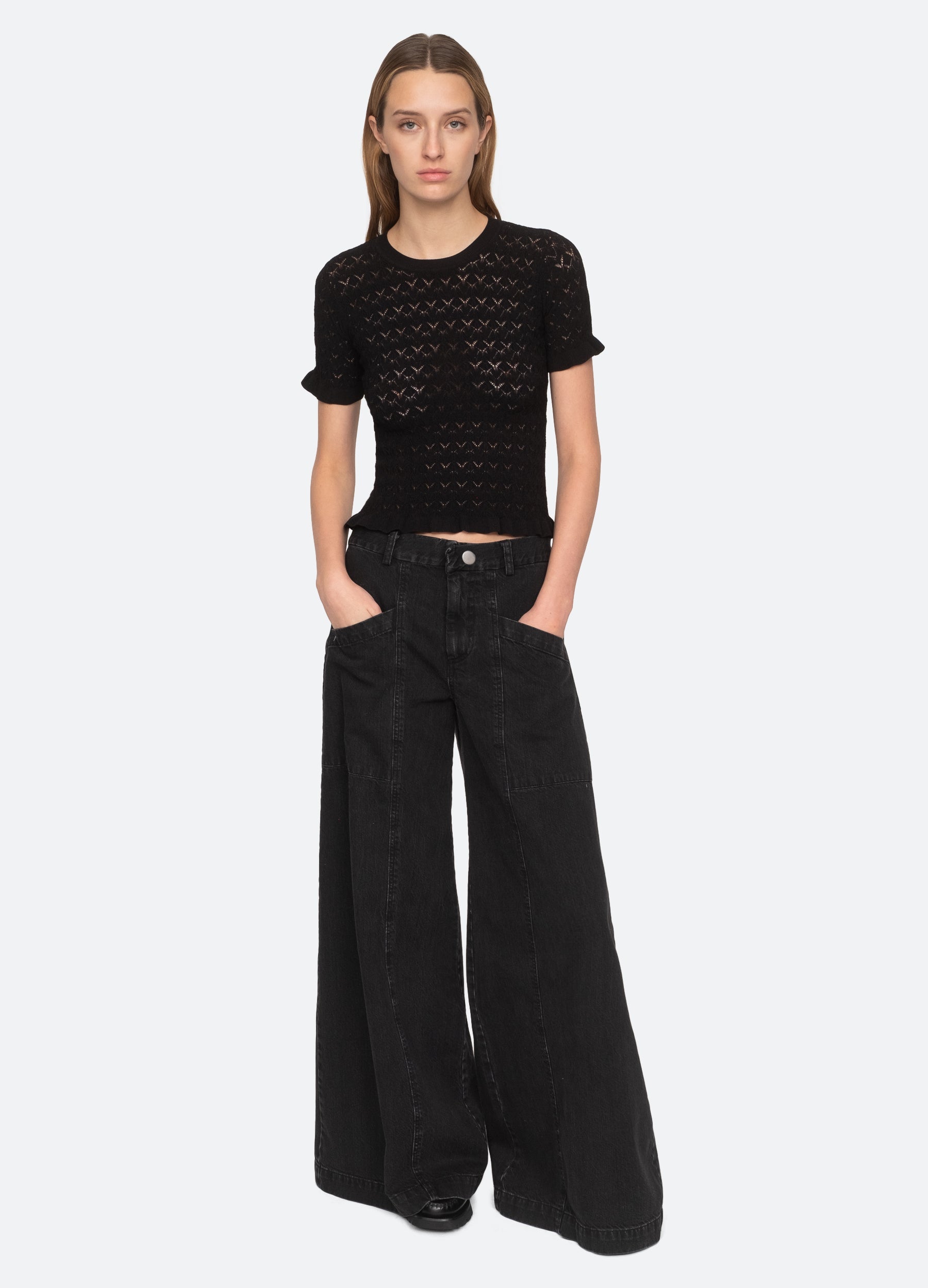 Rue S/S Sweater Black / Sea New York For Sale