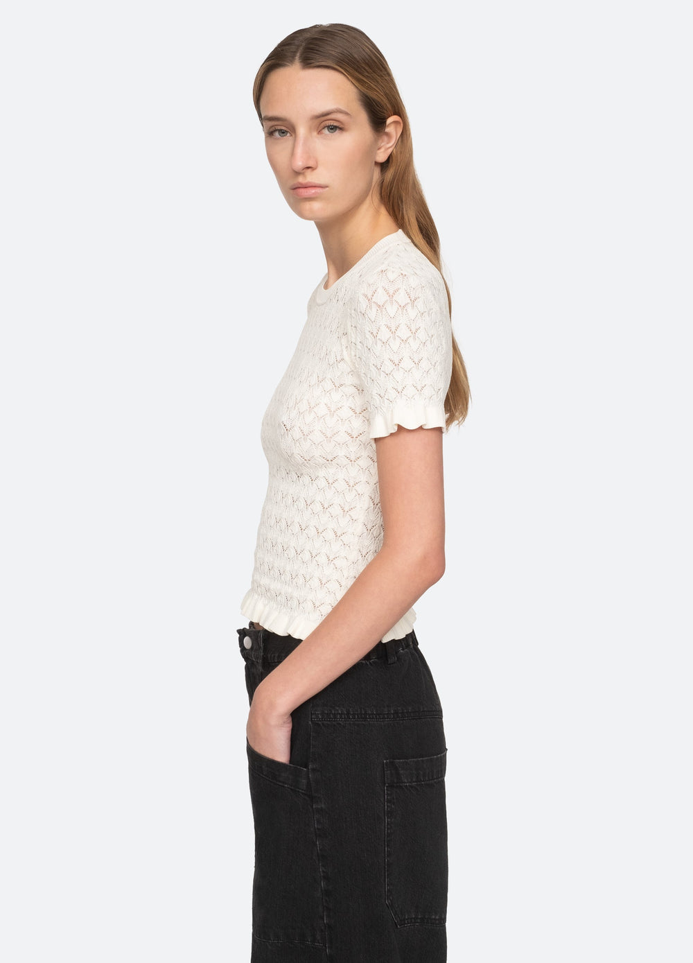Rue S/S Sweater Black / Sea New York