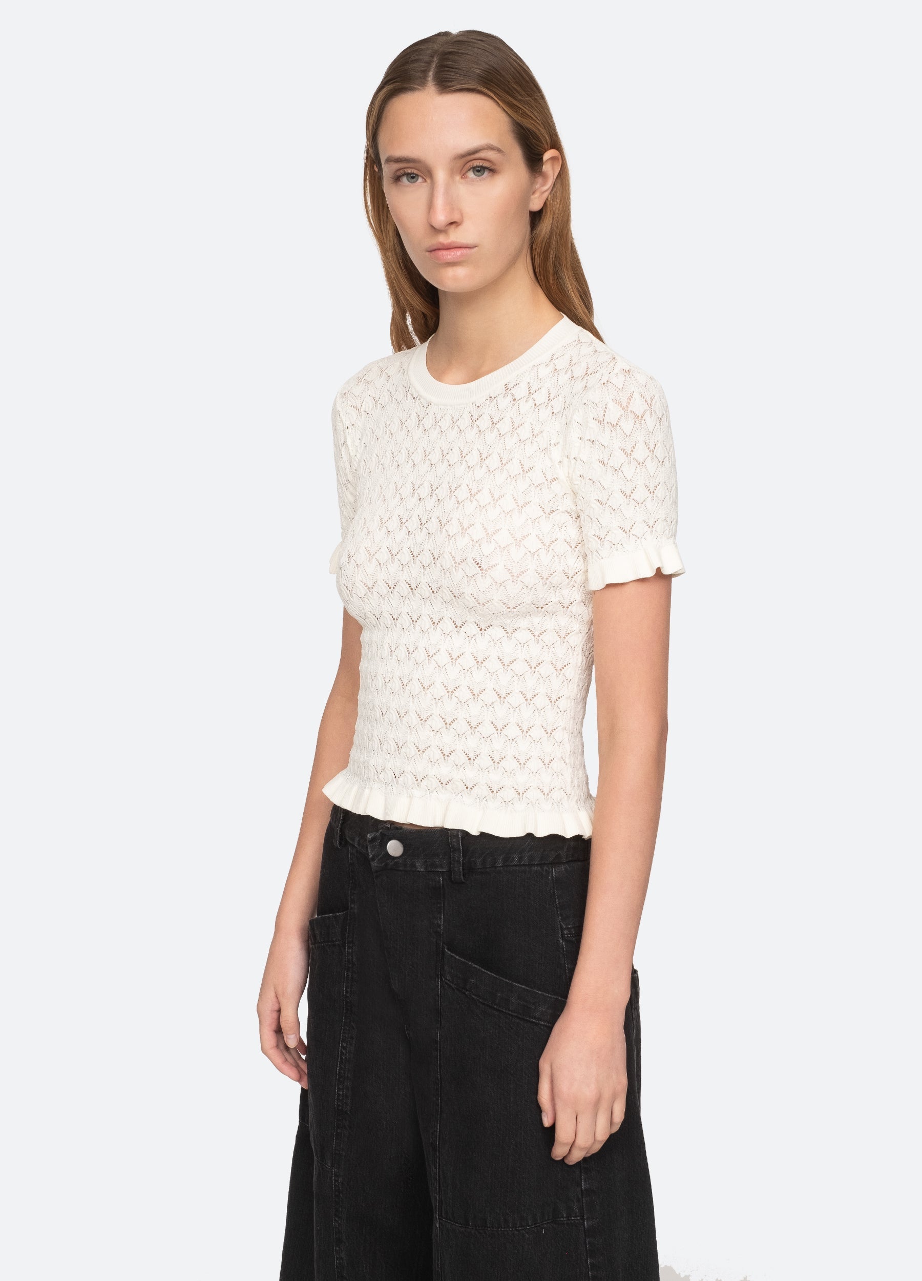 Rue S/S Sweater Black / Sea New York