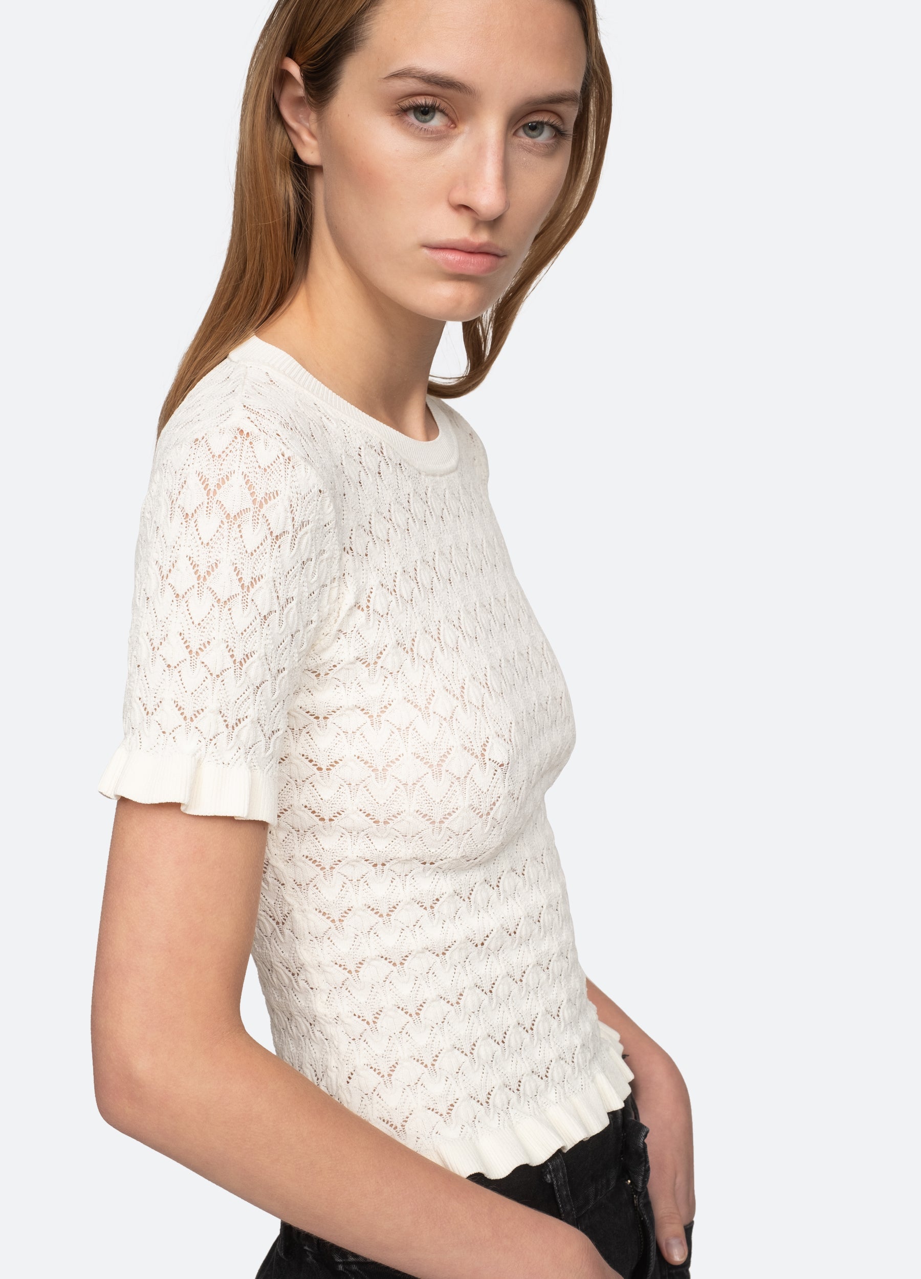 Rue S/S Sweater Black / Sea New York