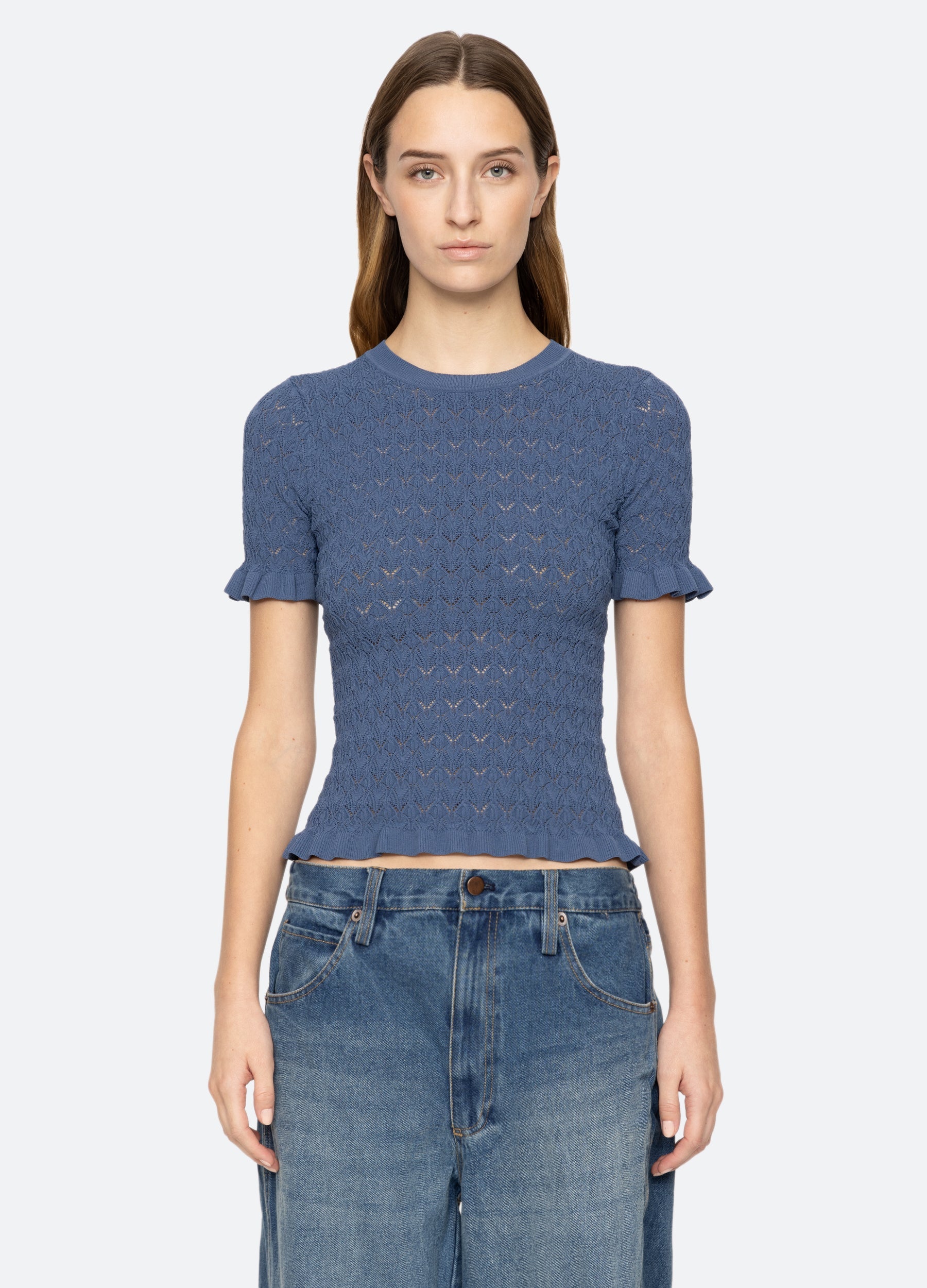 Rue S/S Sweater Black / Sea New York