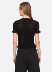 Rue S/S Sweater Black / Sea New York