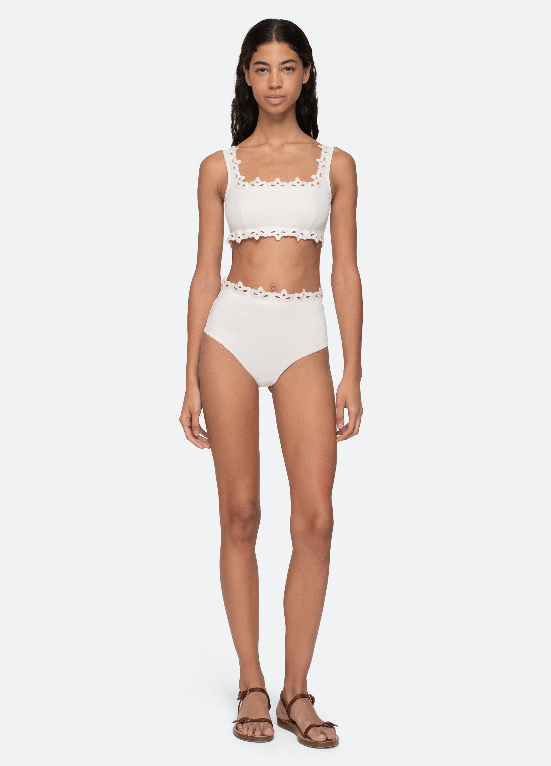 Leila Bikini Bottom White / Sea New York