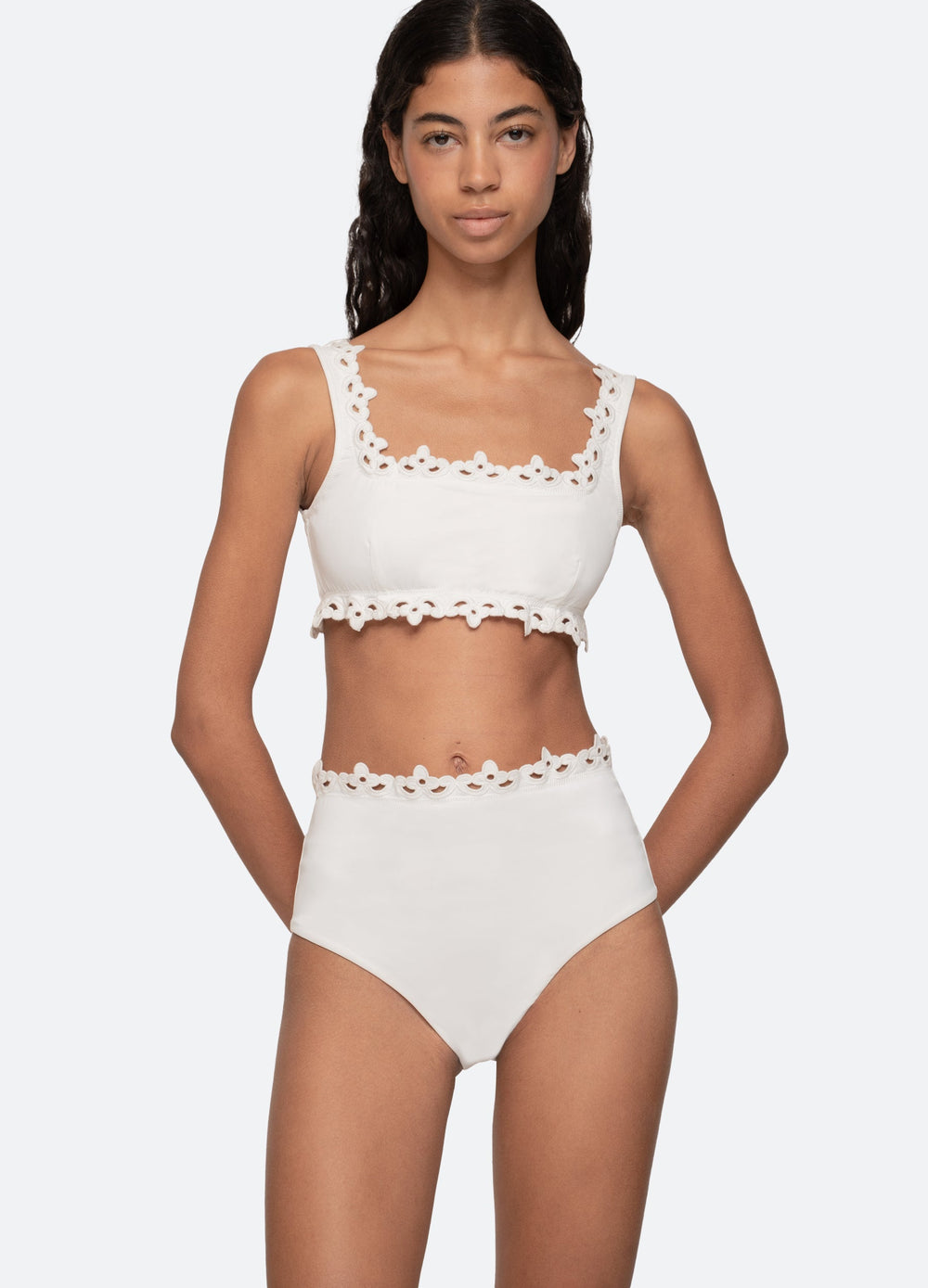 Leila Bikini Bottom White / Sea New York