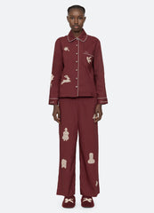 Mika PJ Set Burgundy / Sea New York